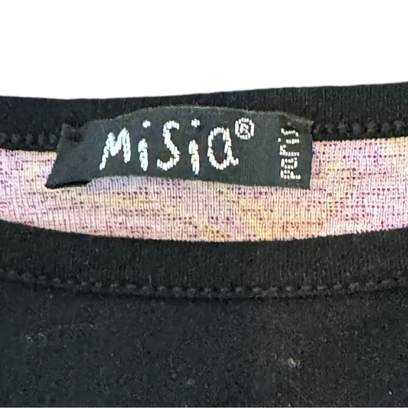Misia Paris Euro Black + Pink Baby Graphic Girl Baby Tee Size Medium - Picture 6 of 6